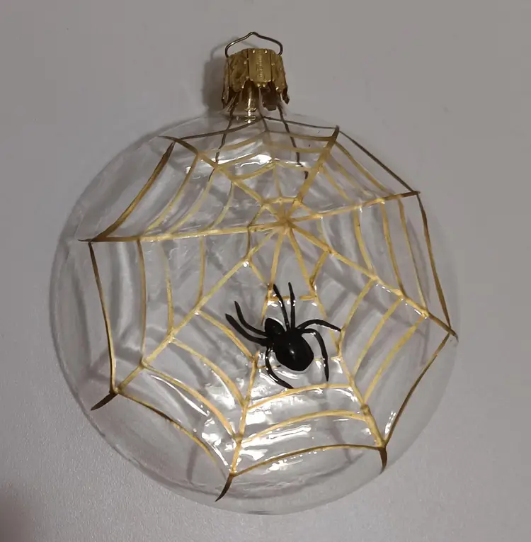 Spiderweb Halloween Ornament Painted Glass By Midwest Of Cannon Falls