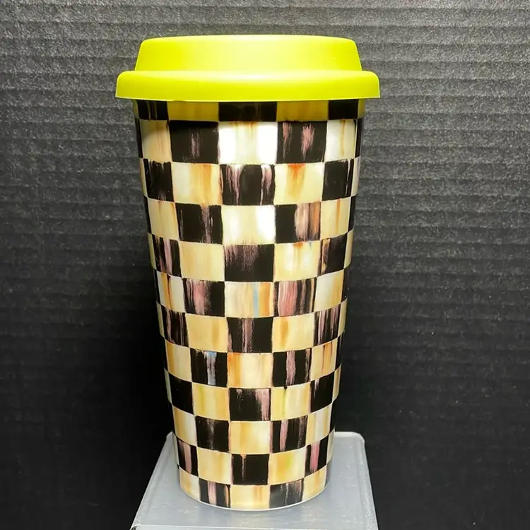Mackenzie Childs courtly check travel cup
