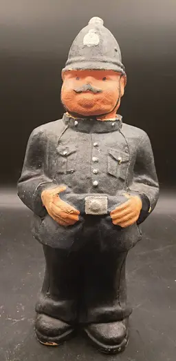 Vintage/Antique United Kingdom Paper Mache Candy Container Bobby Policeman
