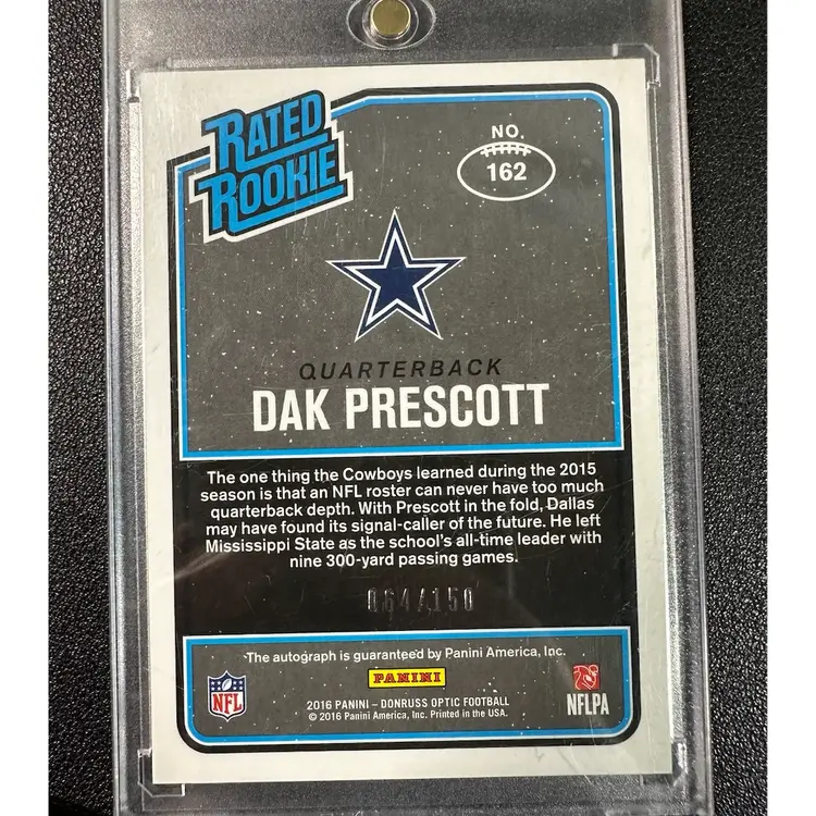 2016 Panini Optic Dak Prescott Auto /150