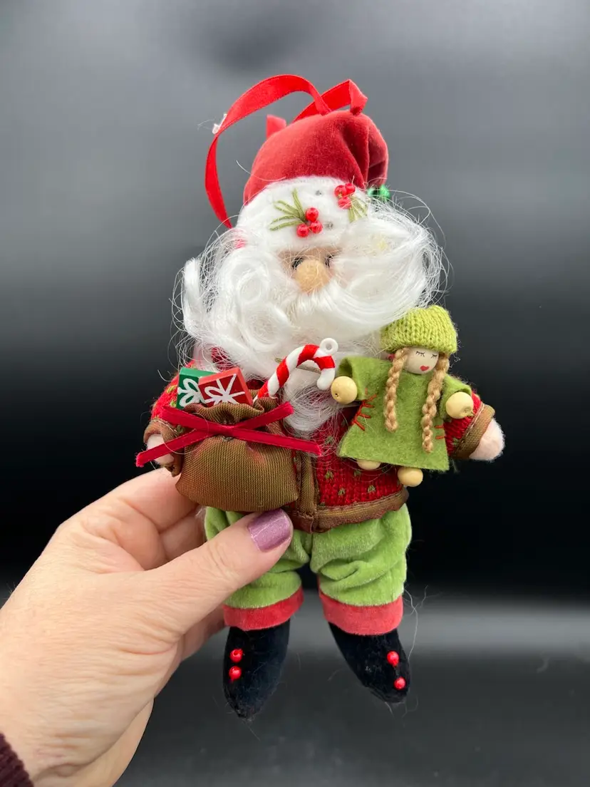 023. Plush Santa Ornament