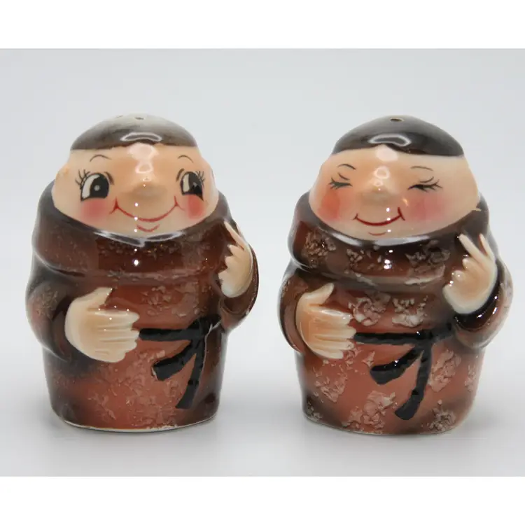 Vintage Japan Monk Friar Tuck PY Salt & Pepper Shakers
