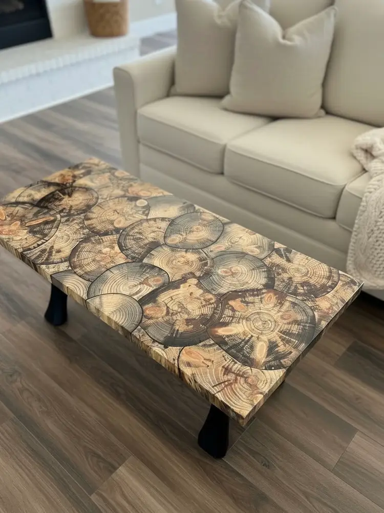 Puzzled Pine Epoxy Coffee Table