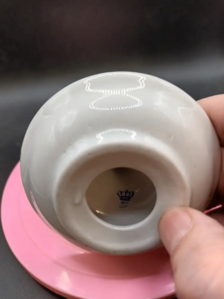 Vintage  German Blue Crown Ring Dish