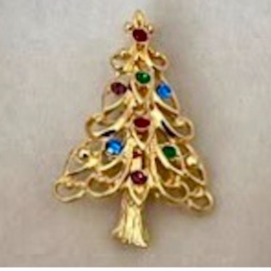 SIGNED EISENBERG ICE CHRISTMAS TREE BROOCH OR PIN