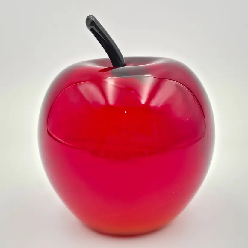 1981 Swirl Apple Art Glass Paperweight Signed Patrick