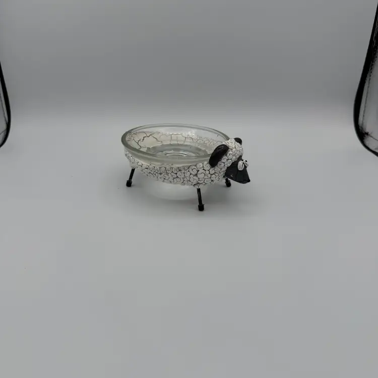 Raku Style Sheep Trinket Dish