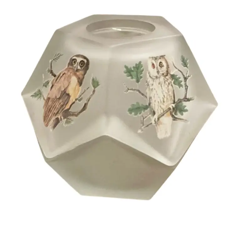 Westmoreland Frosted Satin Glass 2- Piece Fairy Lamp 4” X 4”