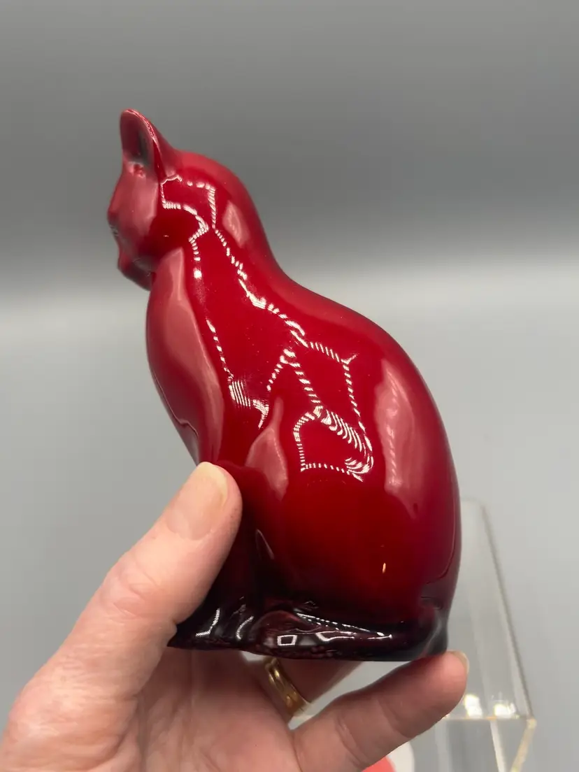 2361 Royal Daulton Flambé Cat Figurine 4.5”