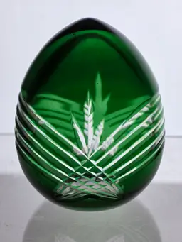 Emerald Cut Glass Art cut to clear paperweight