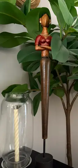 Vintage Pier 1 Imports Wood Women Statue
