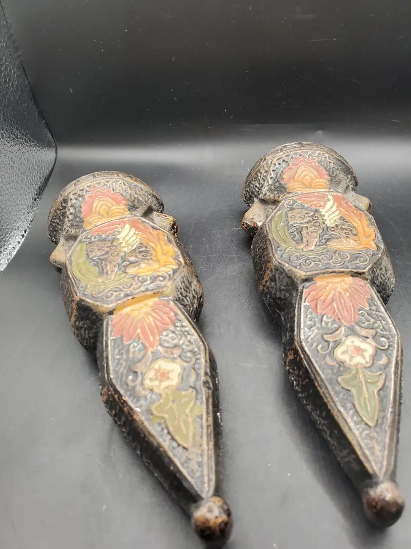 Antique Japanese Tokanabe Wall Pocket Vases