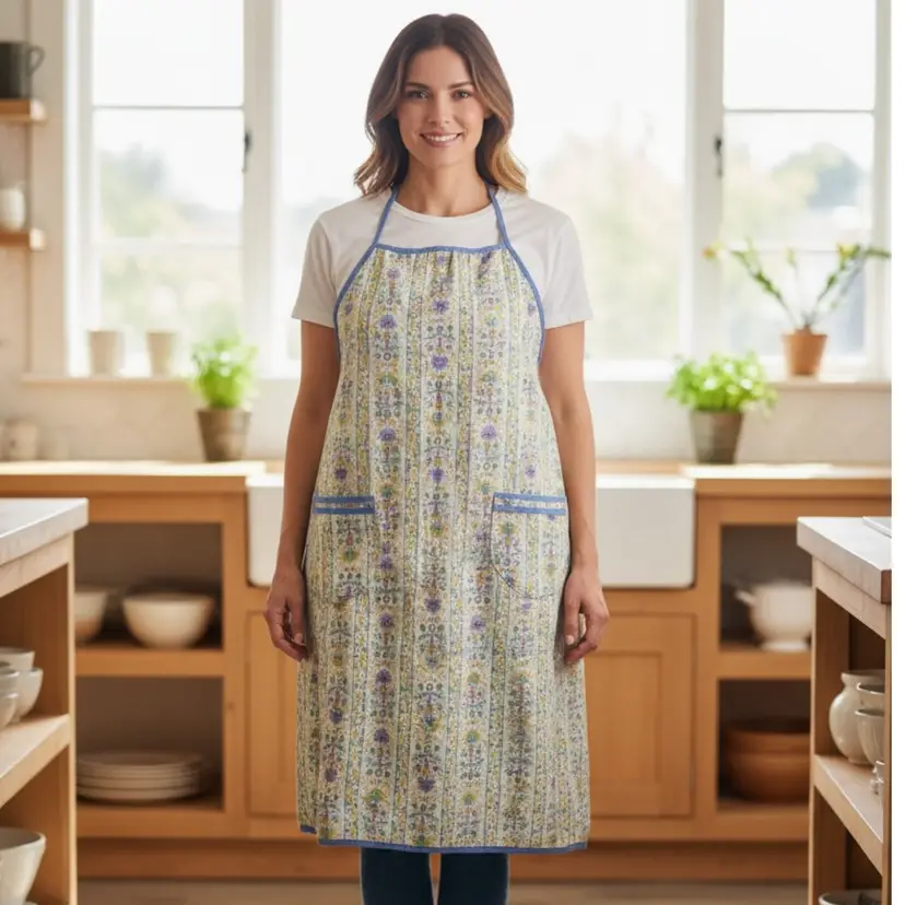 Vintage Full Apron Pastel Colors - Would Fit Small - Large