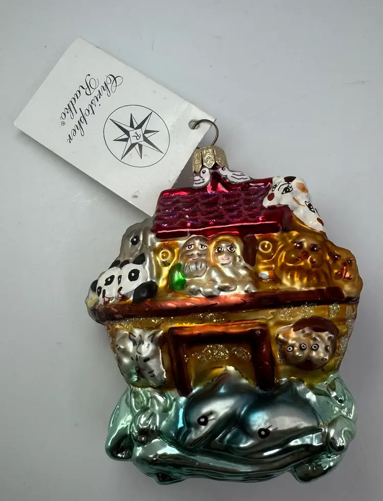 Christopher Radko Petite Noah Vacancy Ornament 99-940-0 Glass Poland w/Tag 4”x3”