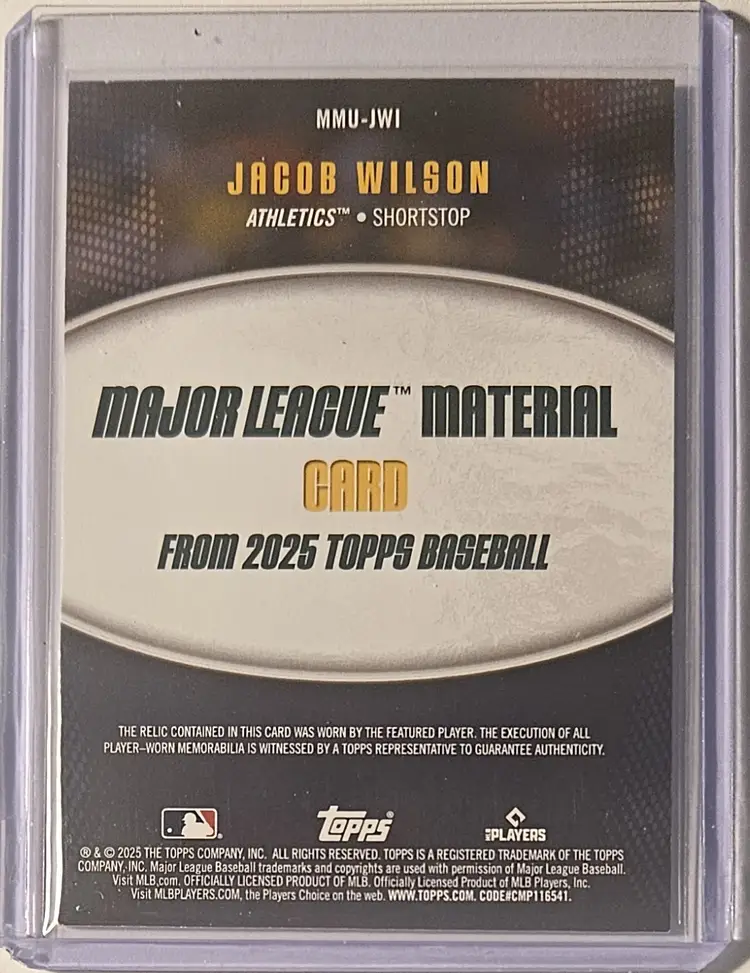 2025 Topps Update Series Major League Material RC Jacob Wilson
