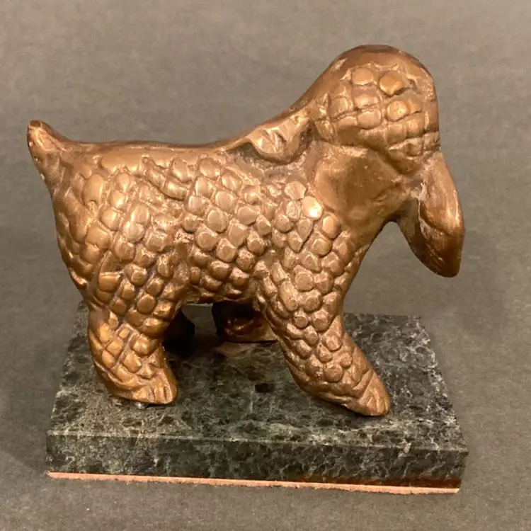 Brass Poodle Dog Figurine 