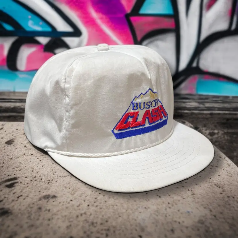 Vintage 1985 Daytona Busch Clash Swingster Snapback Rope Hat Made in USA