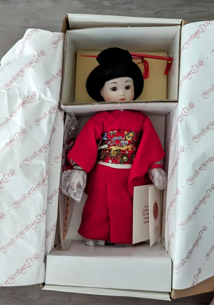 MIKO International Children 1991 Asian Geisha Limited Edition Vintage Porcelain Doll