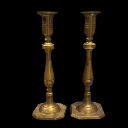 Vintage Pair Of Brass Candlestick Holders
