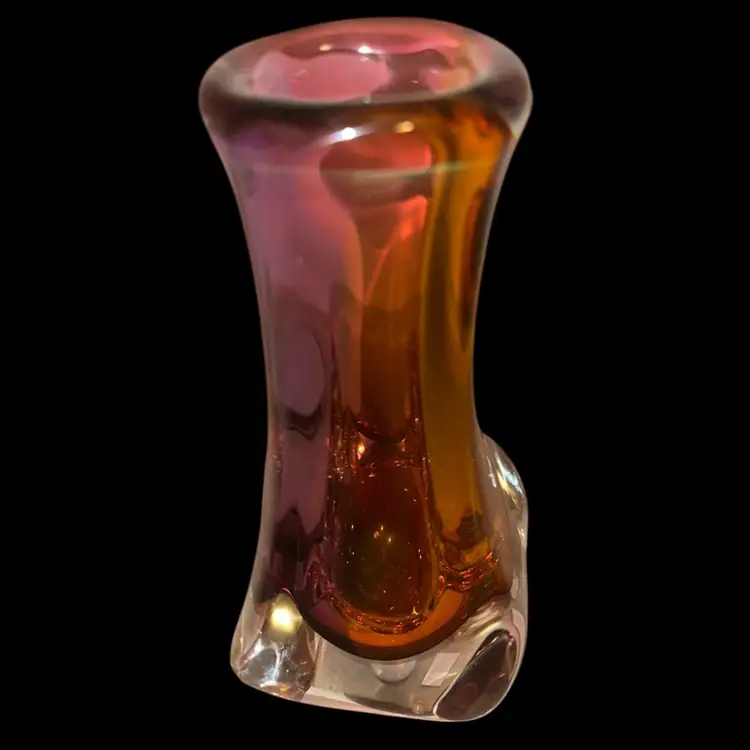 Paul Harrie Studio Art Glass PH41M Rose 9” Encased Vase Signed