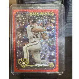 2024 Topps Series 1 - Joey Wiemer - Red Foil Parallel /199 - Brewers #9