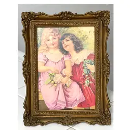 Bronze Color Resin Ornate Carved Photo Frame USA 1976 8.5x6.5 in