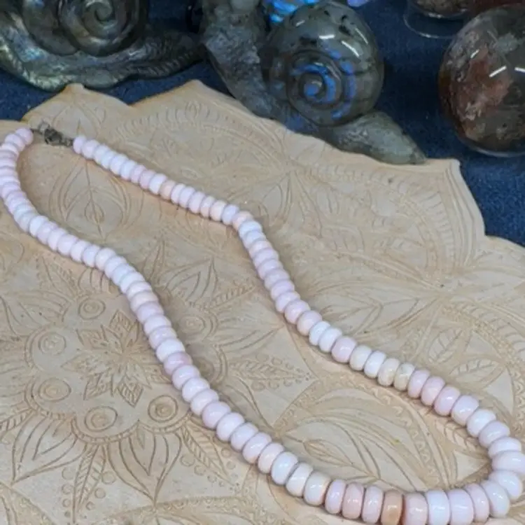 Pink Opal Rondel Necklace