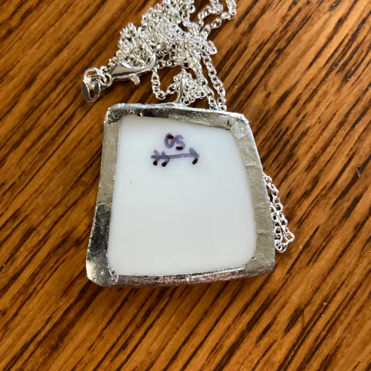 Floral Pendant Johann Haviland Bavaria Germany Plate Handcrafted Necklace 1.25 in x 1.25 in