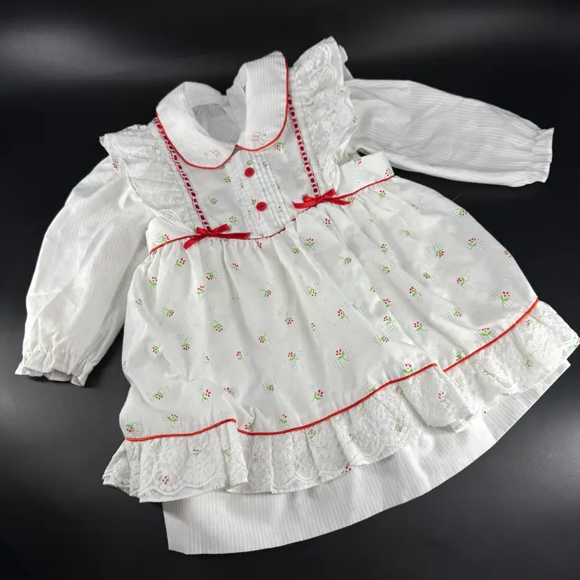 Vintage Mayfair 2T Children’s Clothing Girls White Floral Dress