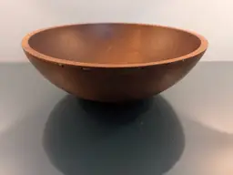 Decorative Hand Turned 12-1/2” Wood Bowl Rustic Farmhouse Dough Centerpiece