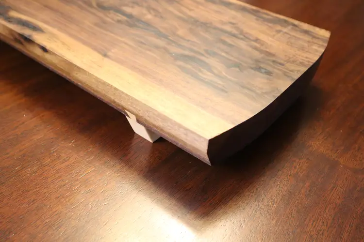 Walnut Serving Board with Sliding Dovetail Feet and Diamond Olive Green Accents