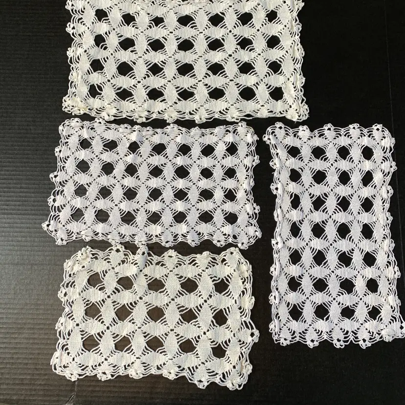 Set of 4 Hand Crocheted Doilies