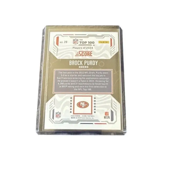 2025 Panini Score Brock Purdy NFL Top 100 Insert Card! San Francisco 49ers