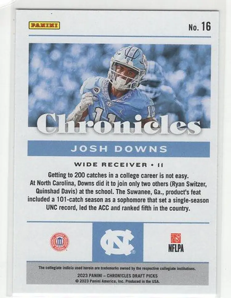2023 Panini Chronicles Draft Josh Downs #16 Colts