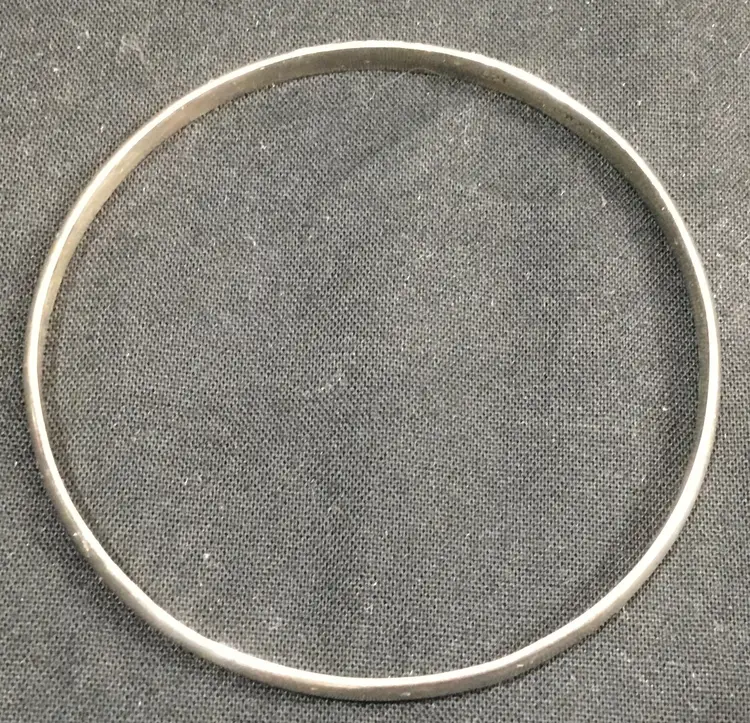 Sterling silver bangle bracelet, Mexico, no embellishments, sz 8, 12.2 g