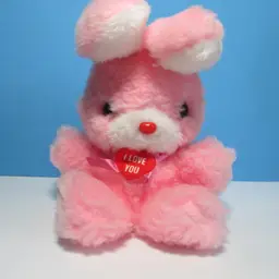 As-is vintage pink musical bunny rabbit stuffed animal Easter rabbit