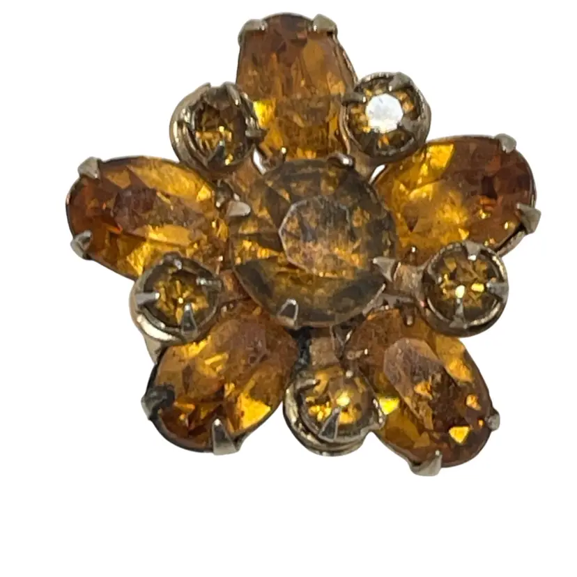 004 Exquisite, Citrine Color Glass, Scatter Pin Rivet Construction