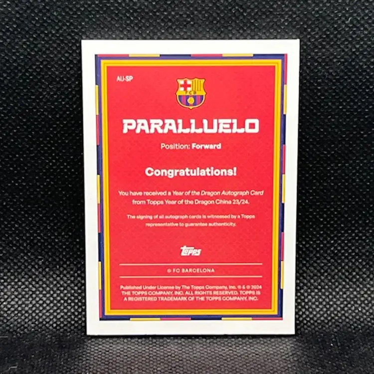 Salma Paralluelo 2023/24 Topps FC Barcelona Year Of The Dragon Autograph Soccer Card