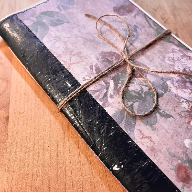 Handmade Purple Floral Notebook (Junk Journal Style)