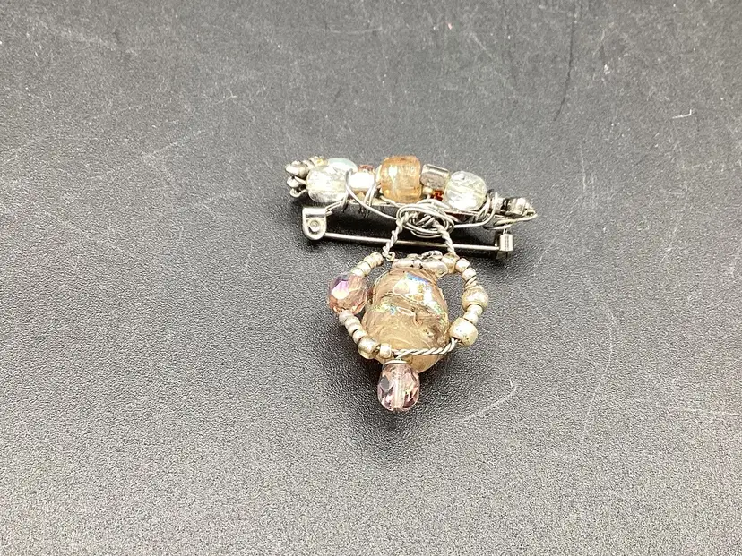 2277-Handmade Crystal Pin With Dragonflies