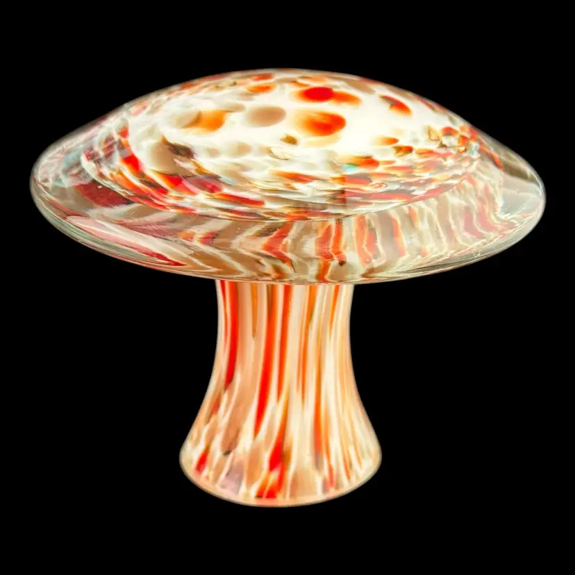 Colorful Splatter Glass Mushroom 4”