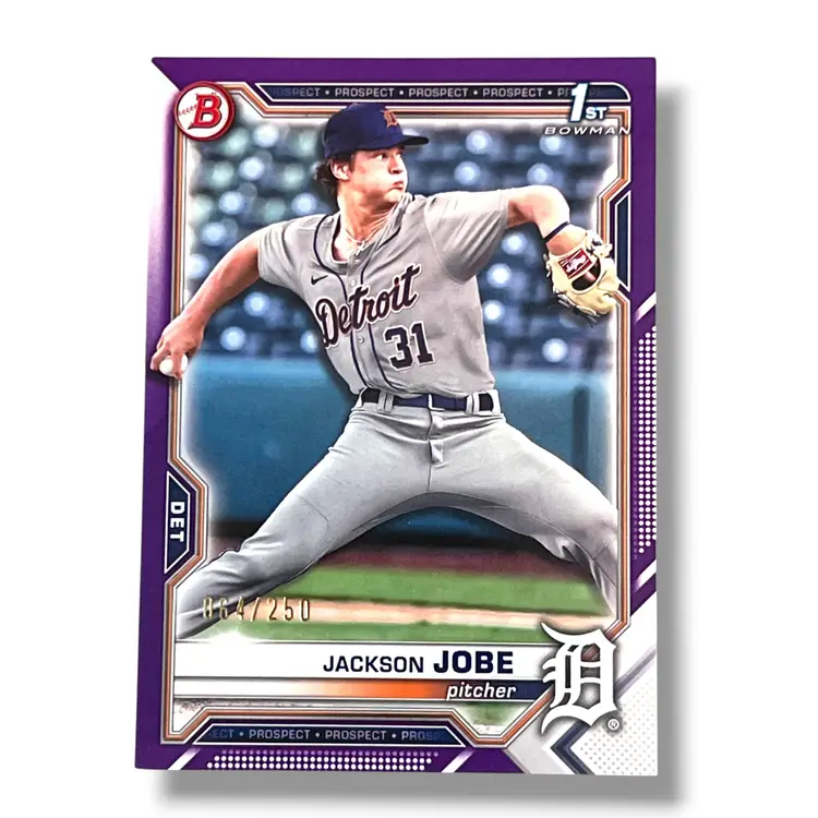 2021 Bowman Draft Jackson Jobe 1st Bowman Purple 64/250 #BD-69