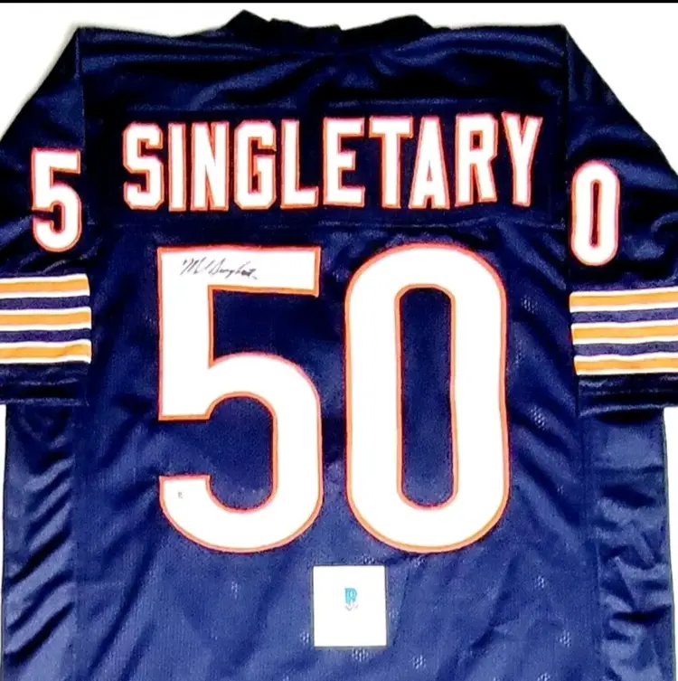 MIKE SINGLETARY AUTO Signed Jersey #50 Chicago Bears NFL HOF COA BECKETT EXC!