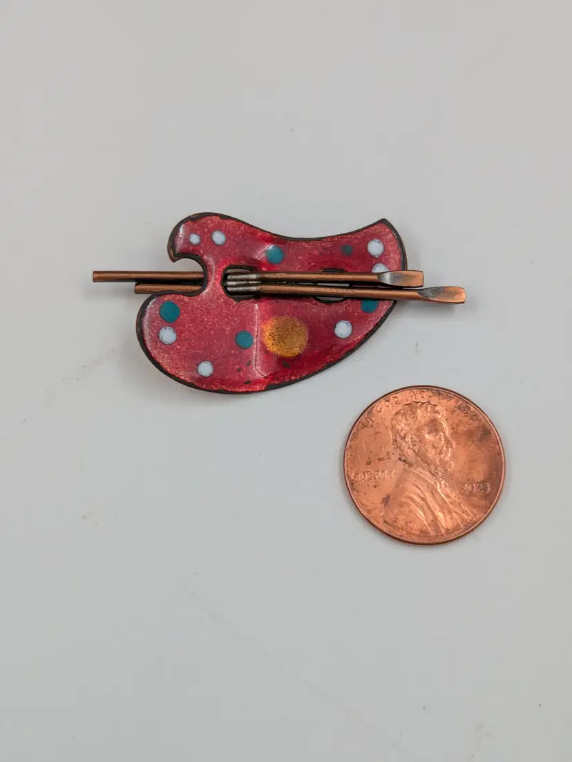 Miniature enamel on copper paintbrush