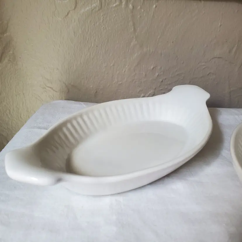 Porcelain White Au Gratin Baking Dish - Set of 2