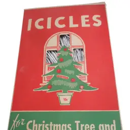 NIB Vintage 40’s Graphic Christmas Tree Icicles Fireproof Xmas Tinsel Box #5