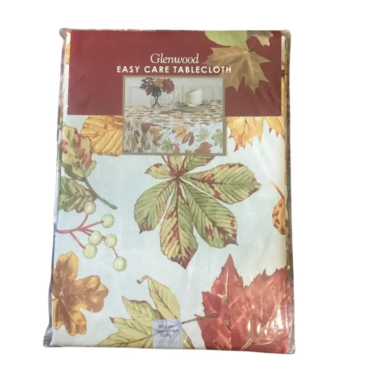 Glenwood Easy Care Thanksgiving Tablecloth Oval 60 X 84 Fall Autumn