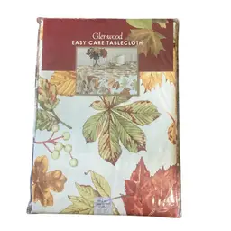 Glenwood Easy Care Thanksgiving Tablecloth Oval 60 X 84 Fall Autumn