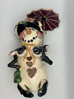 Blue Sky Clayworks Snow Lady Yea Light Holder - Heather Goldminc 7.5”