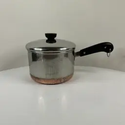 Vintage Revere Ware 2 1/2 Quart Stainless Steel Saucepan Copper Bottom with Lid